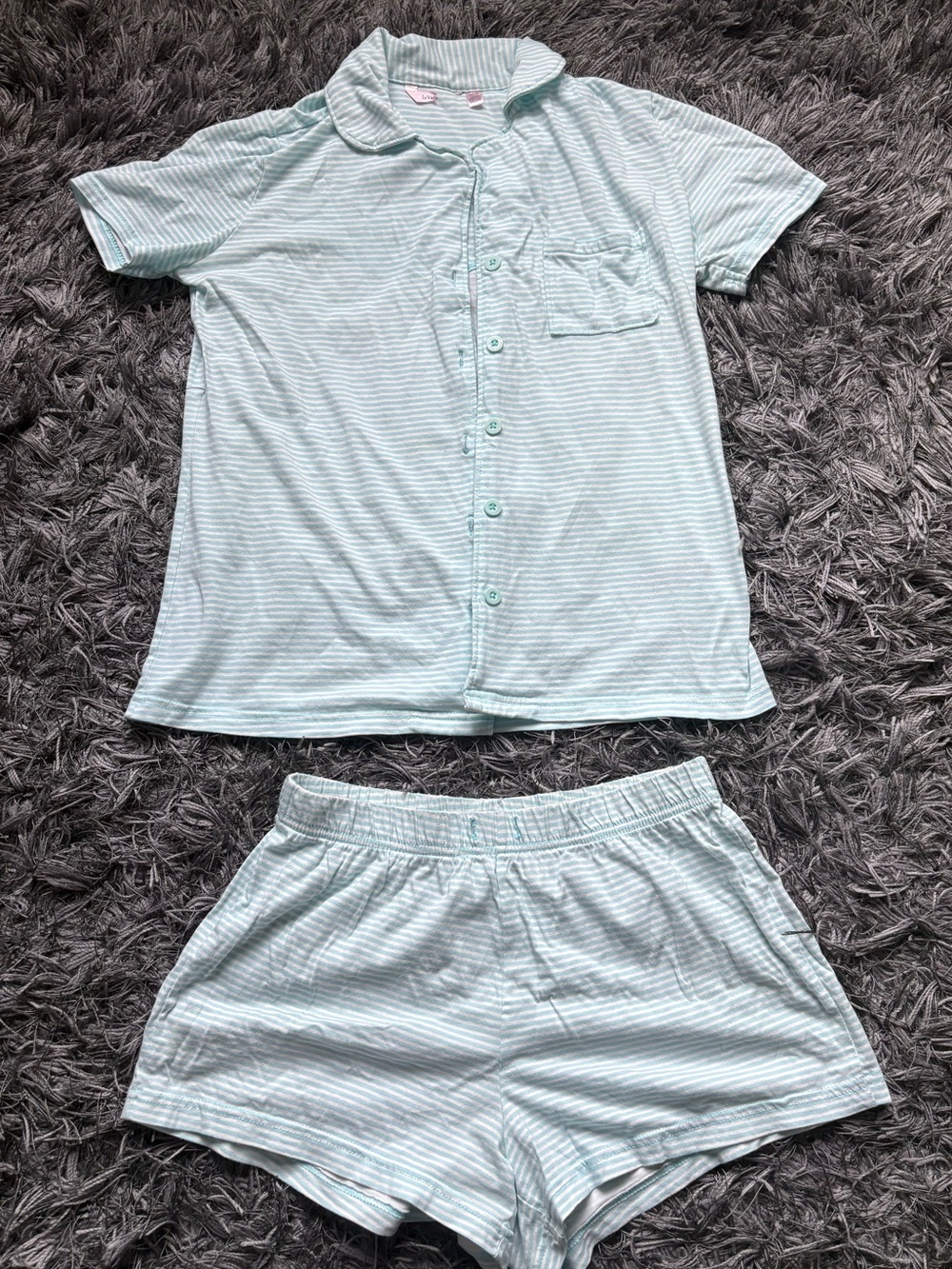 La Vie En Rose stripe Print Shirt PJ Set - Picture 2 of 5
